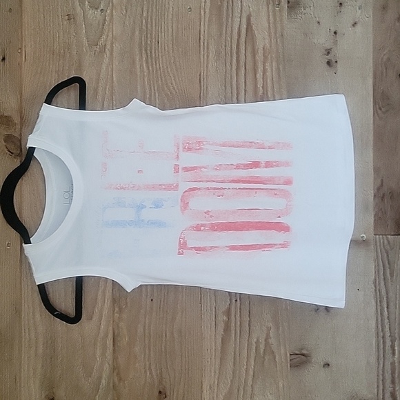 LOL Vintage White Freedom Graphic Tank Top Size XSmall - Picture 1 of 4